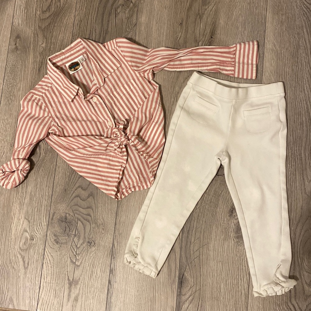 bundle kids girl set leggings gap and tshirt 3t